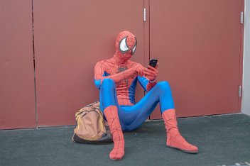 Spidey Checking his phone